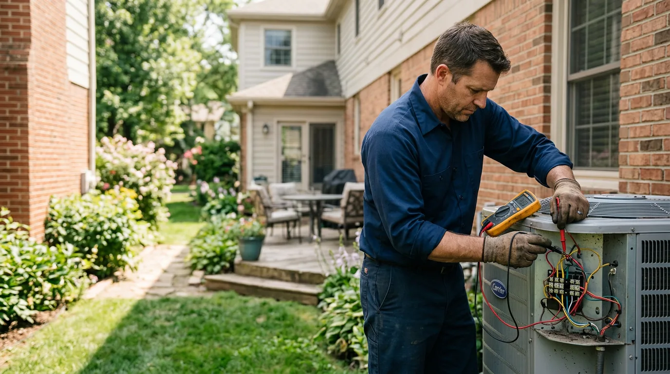 HVAC technician working near Amherst, OH